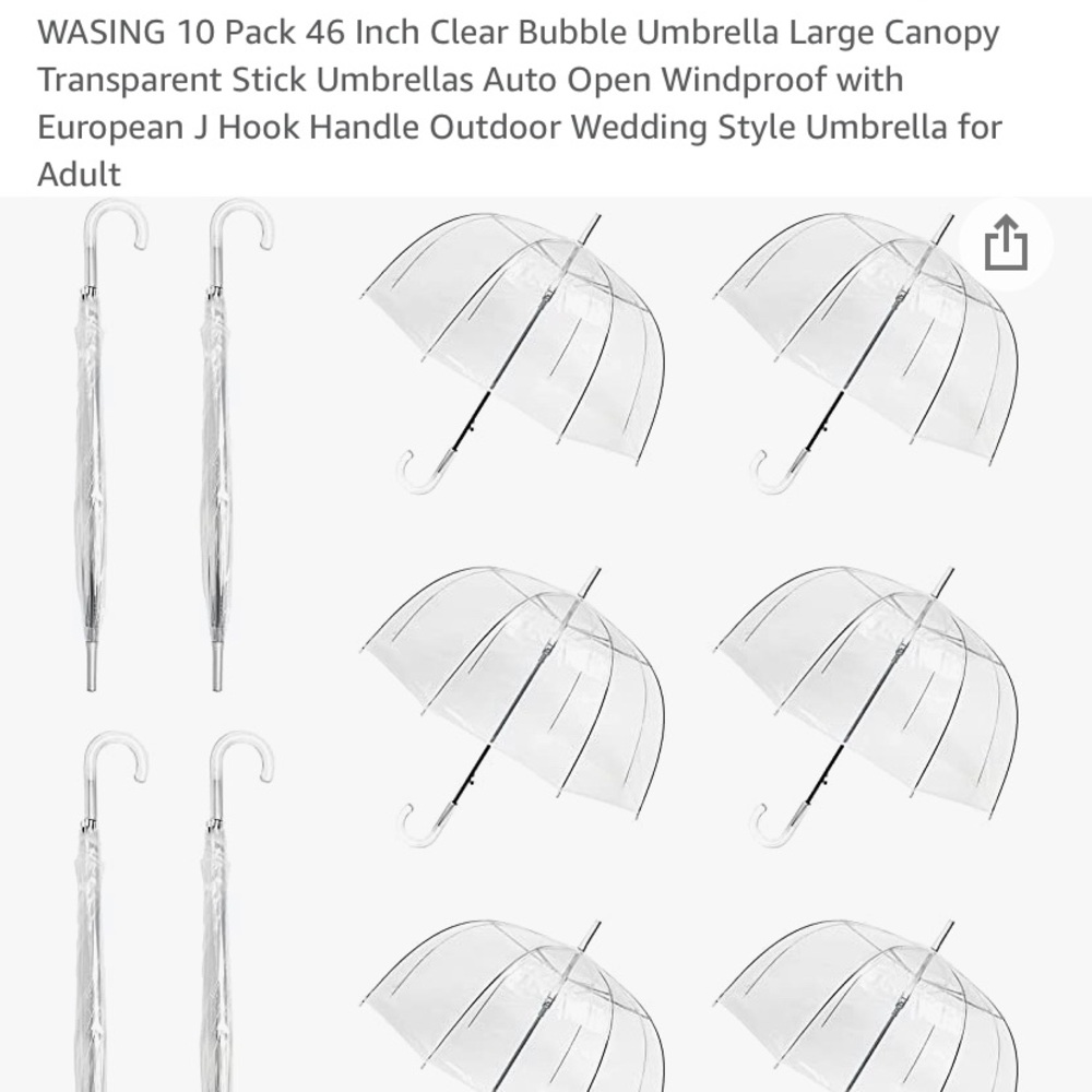 Clear Bubble Wedding Umbrella - Pack of 10 NEW